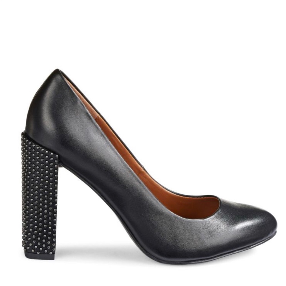 Halston Yasmin Studded Leather Pumps